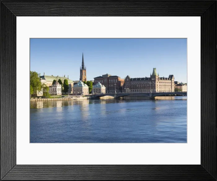 Framed Print : View of Riddarholmen Church from Gamla Stan, Riddarholmen, Stockholm, Sweden, Scandinavia