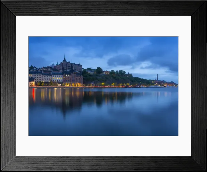Framed Print : Skyline of Sodermalm at dusk reflection in water, Stockholm, Sweden, Scandinavia, Europe Framed Print : Skyline of Sodermalm at dusk reflection in water, Stockholm, Sweden, Scandinavia, Europe