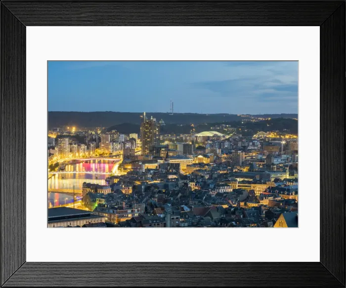 Framed Print : City of Liege at dusk, Liege Province, Waloon Region (Wallonia), Belgium, Europe Framed Print : City of Liege at dusk, Liege Province, Waloon Region (Wallonia), Belgium, Europe
