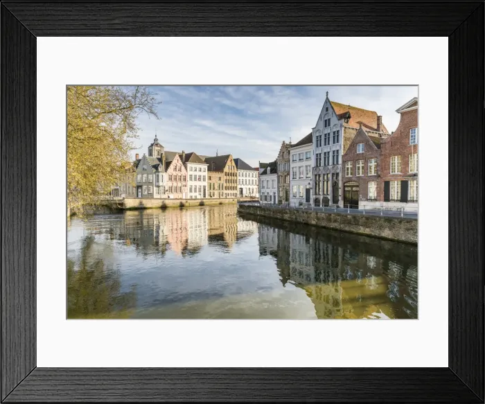 Framed Print : Houses on Langerei canal, Bruges, West Flanders province, Flemish region, Belgium, Europe Framed Print : Houses on Langerei canal, Bruges, West Flanders province, Flemish region, Belgium, Europe