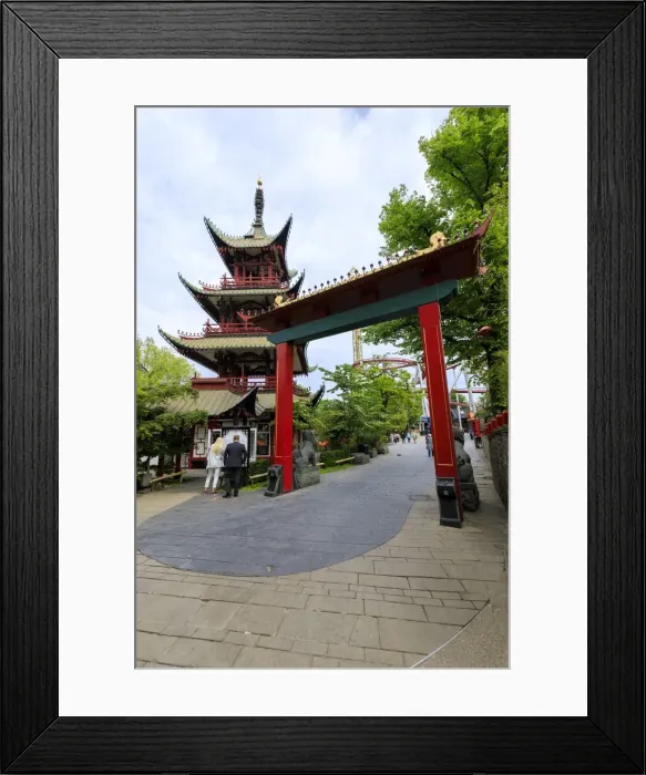 Framed Print : Pagoda in the famous amusement park of Tivoli Gardens, Copenhagen, Denmark, Europe Framed Print : Pagoda in the famous amusement park of Tivoli Gardens, Copenhagen, Denmark, Europe