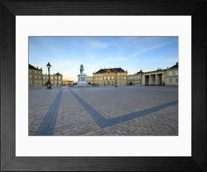 Framed Print : View of Amalienborg Palace towards the statue of Frederick V, from Palace Square Framed Print : View of Amalienborg Palace towards the statue of Frederick V, from Palace Square