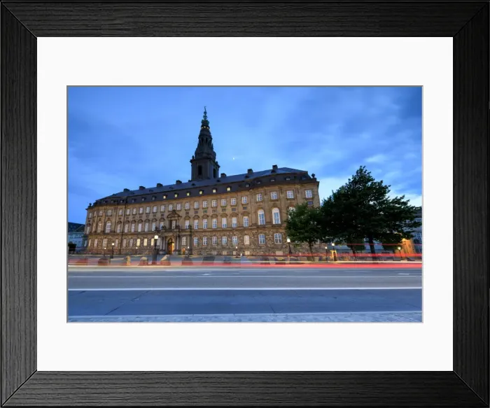 Framed Print : Christiansborg Palace at night, Copenhagen, Denmark, Europe Framed Print : Christiansborg Palace at night, Copenhagen, Denmark, Europe