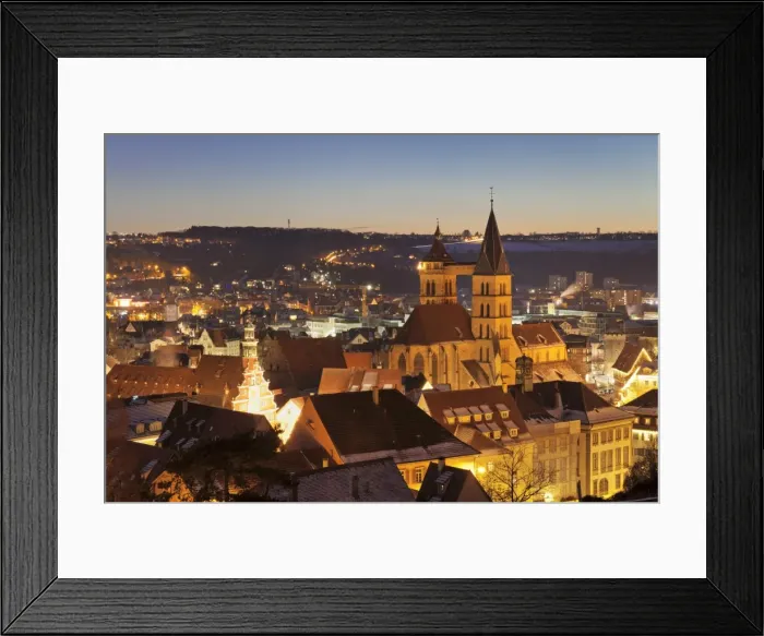 Framed Print : Old town of Esslingen with St. Dionys church and townhall, Esslingen, Baden-Wurttemberg Framed Print : Old town of Esslingen with St. Dionys church and townhall, Esslingen, Baden-Wurttemberg