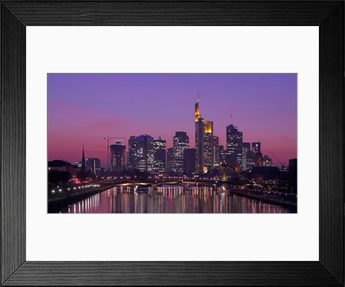 Framed Print : Main River and skyline of Frankfurt am Main, Hesse, Germany, Europe Framed Print : Main River and skyline of Frankfurt am Main, Hesse, Germany, Europe