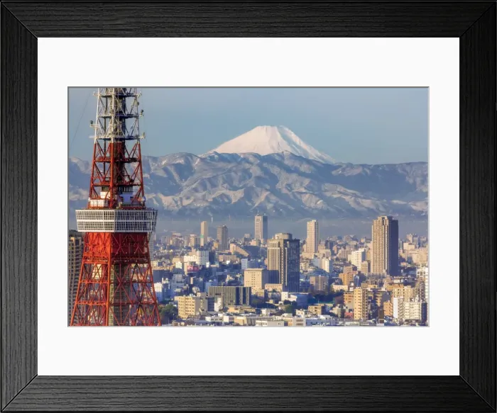 Framed Print : Elevated night view of the city skyline and iconic Tokyo Tower, Tokyo, Japan, Asia Framed Print : Elevated night view of the city skyline and iconic Tokyo Tower, Tokyo, Japan, Asia