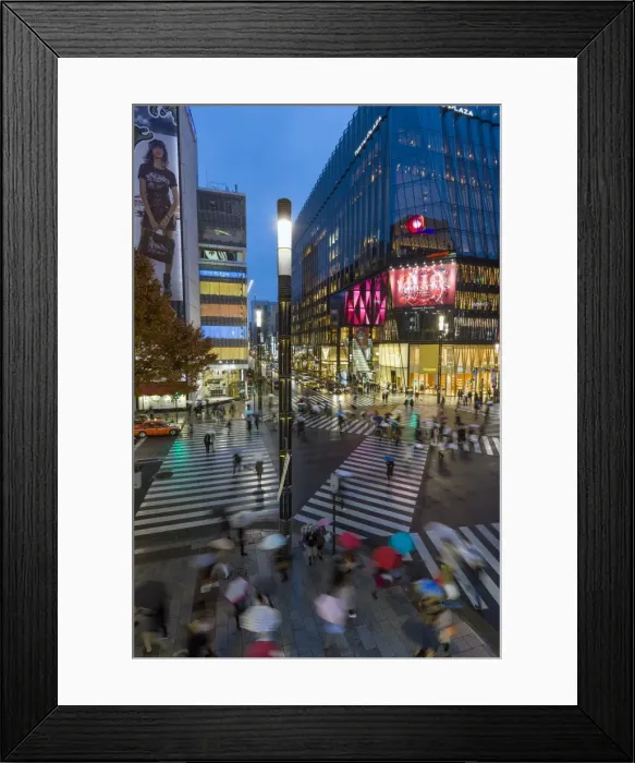 Framed Print : Time lapse overview of Sukiyabashi pedestrian crossing, Ginza, Tokyo, Japan, Asia Framed Print : Time lapse overview of Sukiyabashi pedestrian crossing, Ginza, Tokyo, Japan, Asia