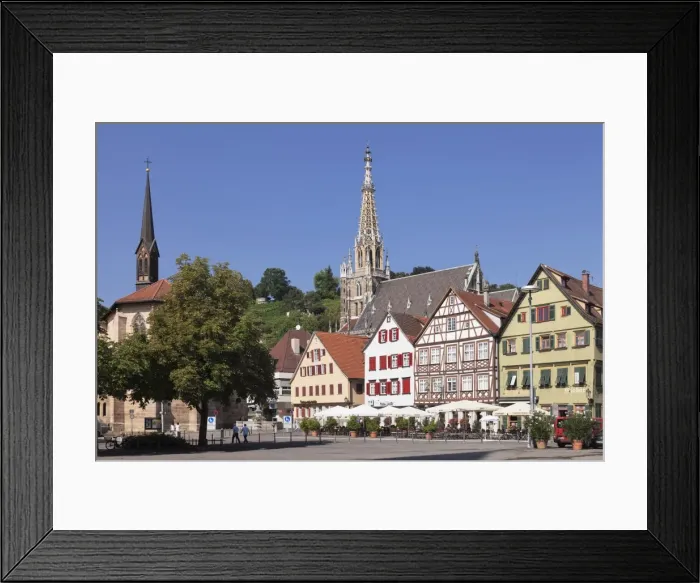 Framed Print : Market place with St. Paul Minster and Frauenkirche church, Esslingen, Baden-Wurttemberg Framed Print : Market place with St. Paul Minster and Frauenkirche church, Esslingen, Baden-Wurttemberg