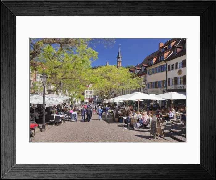 Framed Print : Street cafes at market place, Weinheim, Baden-Wurttemberg, Germany, Europe Framed Print : Street cafes at market place, Weinheim, Baden-Wurttemberg, Germany, Europe