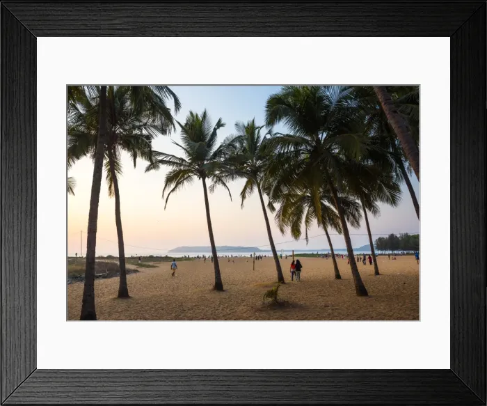 Framed Print : Miramar Beach at sunset, Panjim, Goa, India, Asia Framed Print : Miramar Beach at sunset, Panjim, Goa, India, Asia