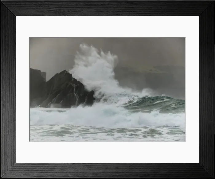 Framed Print : Waves crashing on rocks, Clogher Bay, Clogher, Dingle Peninsula, County Kerry, Ireland Framed Print : Waves crashing on rocks, Clogher Bay, Clogher, Dingle Peninsula, County Kerry, Ireland