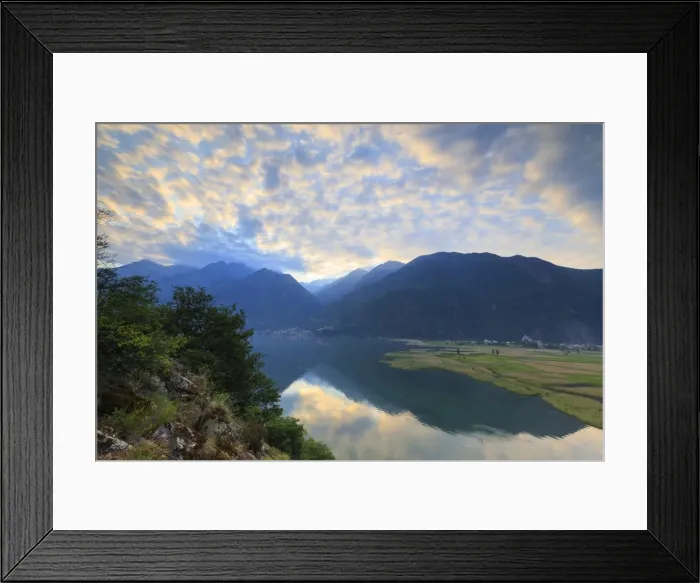 Framed Print : Sunrise on the Natural Reserve of Pian di Spagna, Dascio, province of Como, Chiavenna Valley Framed Print : Sunrise on the Natural Reserve of Pian di Spagna, Dascio, province of Como, Chiavenna Valley