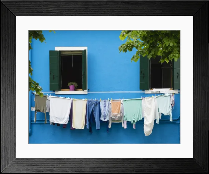 Framed Print : Washing on the line, Burano, Venice, Veneto, Italy, Europe Framed Print : Washing on the line, Burano, Venice, Veneto, Italy, Europe