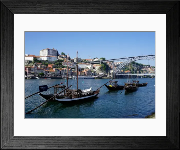 Framed Print : The Bishops Palace with the Ribeira Quay and Ponte de Dom Luis I bridge over River Douro Framed Print : The Bishops Palace with the Ribeira Quay and Ponte de Dom Luis I bridge over River Douro