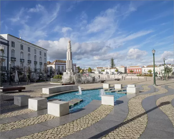 Square of the Republic, Tavira, Algarve, Portugal, Europe