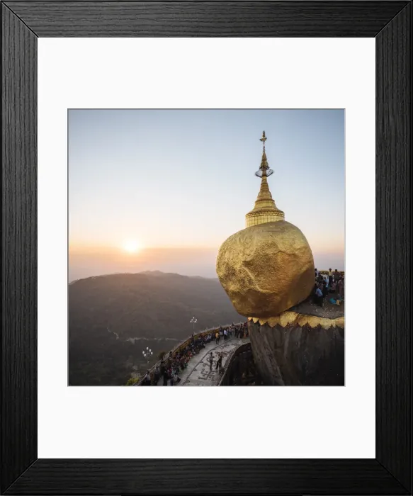 Framed Print : Mount Kyaiktiyo (Golden Rock) at sunset, Mon State, Myanmar (Burma), Asia Framed Print : Mount Kyaiktiyo (Golden Rock) at sunset, Mon State, Myanmar (Burma), Asia