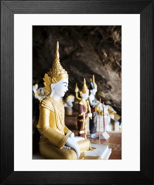 Framed Print : Statues of Buddha, Yathe Byan Cave, Hpa-an, Kayin State, Myanmar (Burma), Asia Framed Print : Statues of Buddha, Yathe Byan Cave, Hpa-an, Kayin State, Myanmar (Burma), Asia