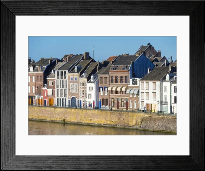Framed Print : Buildings along the Meuse (Ms) River in the Wyck-Ceramique quarter, Mstricht Framed Print : Buildings along the Meuse (Ms) River in the Wyck-Ceramique quarter, Mstricht
