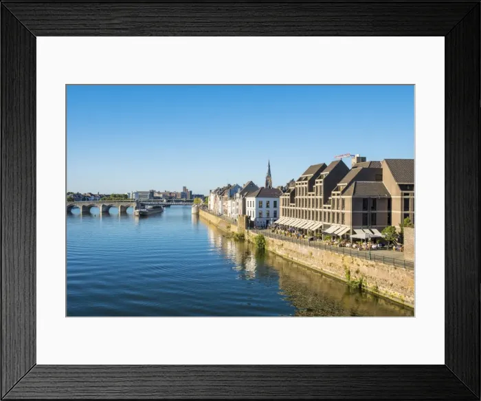 Framed Print : Building along the Meuse (Ms) River in the Wyck-Ceramique quarter, Mstricht, Limburg Framed Print : Building along the Meuse (Ms) River in the Wyck-Ceramique quarter, Mstricht, Limburg