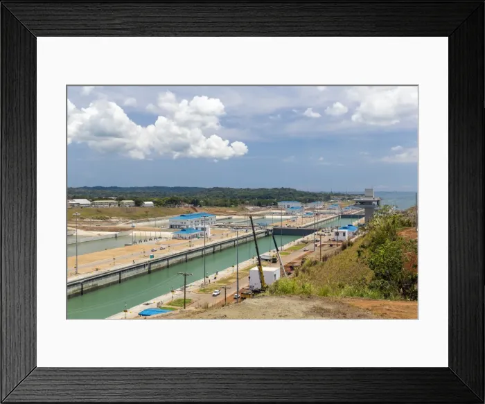 Framed Print : The new extension of the Panama Canal on the Atlantic side at Colon, Panama, Central Framed Print : The new extension of the Panama Canal on the Atlantic side at Colon, Panama, Central