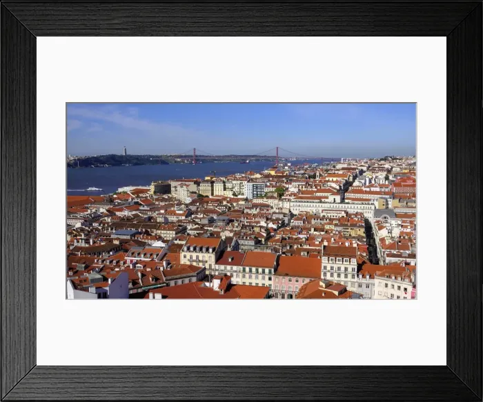 Framed Print : View from Castelo Sao Jorge over the old town Baixa, River Tejo (Tagus River), Lisbon Framed Print : View from Castelo Sao Jorge over the old town Baixa, River Tejo (Tagus River), Lisbon