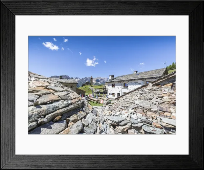 Framed Print : Mountain retreat and old stone caves called Crotto, San Romerio Alp, Brusio, Poschiavo Valley Framed Print : Mountain retreat and old stone caves called Crotto, San Romerio Alp, Brusio, Poschiavo Valley