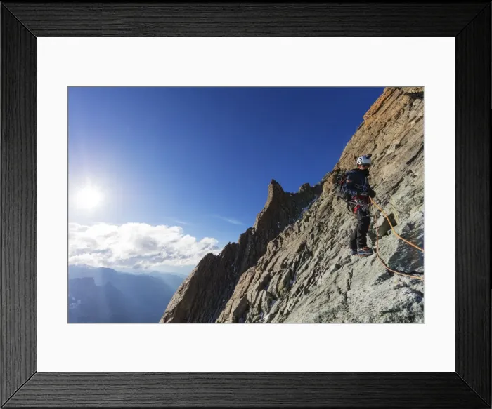 Framed Print : Climber on south ridge of Dent Blanche, 4357m, Valais, Swiss Alps, Switzerland, Europe Framed Print : Climber on south ridge of Dent Blanche, 4357m, Valais, Swiss Alps, Switzerland, Europe
