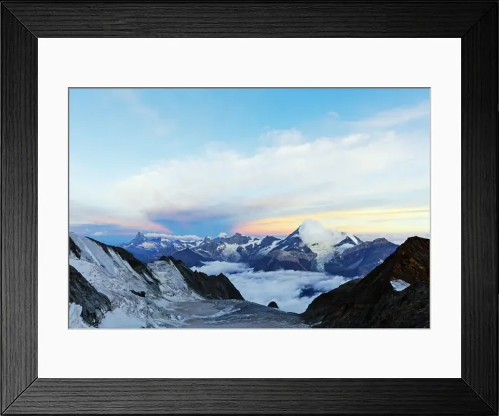 Framed Print : The Matterhorn, 4478m and Weisshorn, 4506m, at sunrise, Zermatt, Valais, Swiss Alps Framed Print : The Matterhorn, 4478m and Weisshorn, 4506m, at sunrise, Zermatt, Valais, Swiss Alps
