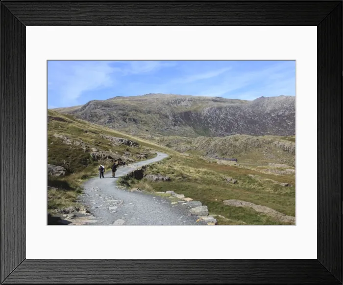 Framed Print : Hikers, Miners Track, one of the paths to summit of Mount Snowdon, Snowdonia National Park Framed Print : Hikers, Miners Track, one of the paths to summit of Mount Snowdon, Snowdonia National Park