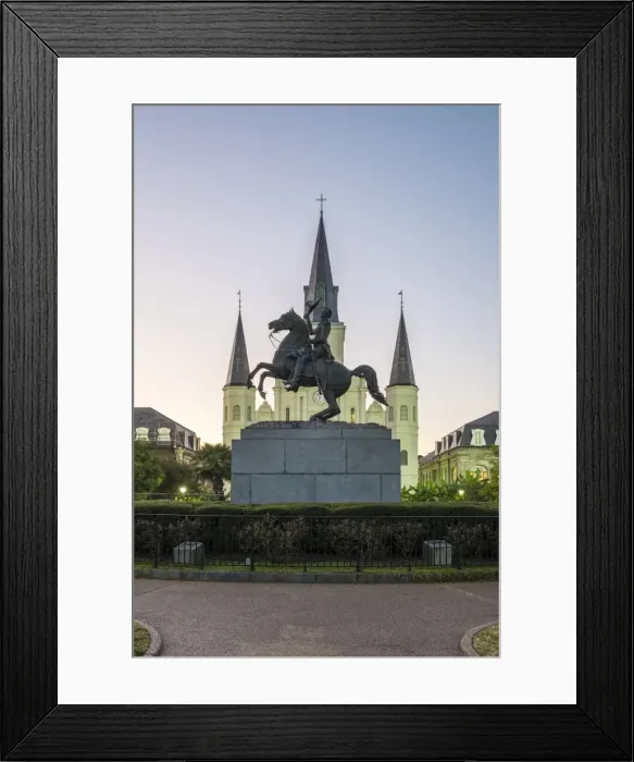 Framed Print : Jackson Square and Saint Louis Cathedral at dusk, French Quarter, New Orleans, Louisiana