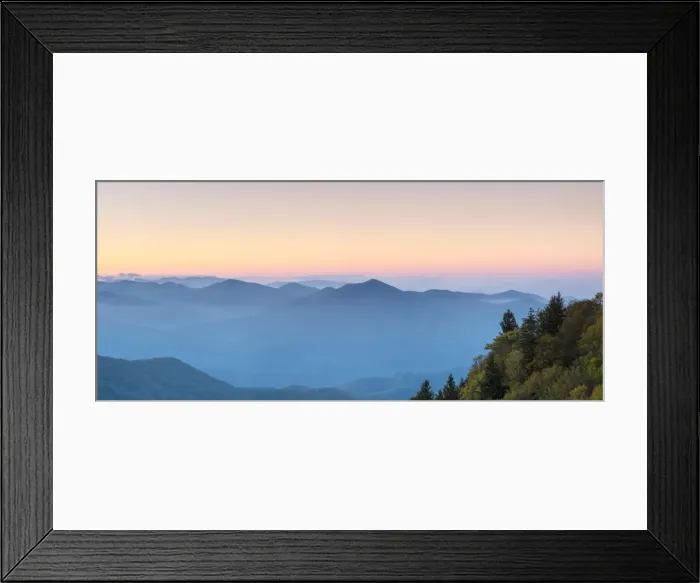 Framed Print : Blue Ridge Mountains from Waterrock Knob at dawn, Blue Ridge Parkway, Jackson County Framed Print : Blue Ridge Mountains from Waterrock Knob at dawn, Blue Ridge Parkway, Jackson County