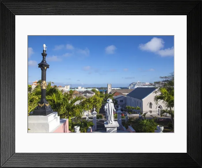 Framed Print : Government House and statue of Christopher Columbus, dating from 1830, Nassau, Providence Island Framed Print : Government House and statue of Christopher Columbus, dating from 1830, Nassau, Providence Island
