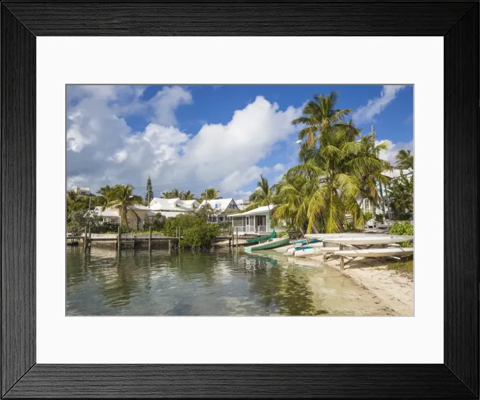 Framed Print : Harbour front, Hope Town, Elbow Cay, Abaco Islands, Bahamas, West Indies, Caribbean