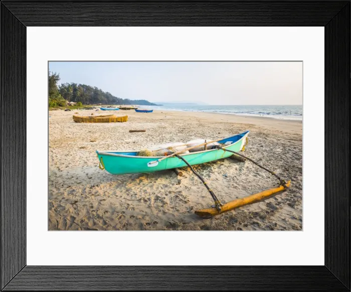 Framed Print : Fishing boat, Talpona Beach, South Goa, India, Asia Framed Print : Fishing boat, Talpona Beach, South Goa, India, Asia