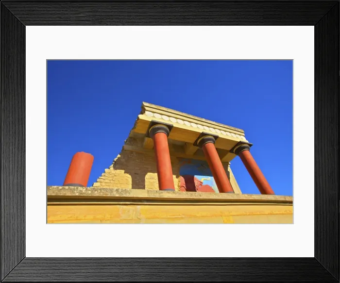 Framed Print : Charging Bull and Olive Tree Fresco, The Minoan Palace of Knossos, Knossos, Heraklion