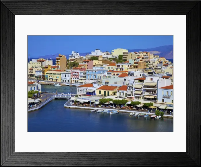Framed Print : Agios Nikolaos Harbour from an elevated angle, Agios Nikolaos, Crete, Greek Islands Framed Print : Agios Nikolaos Harbour from an elevated angle, Agios Nikolaos, Crete, Greek Islands