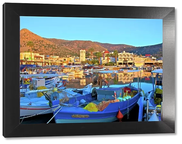 Elounda Harbour, Elounda, Crete, Greek Islands, Greece, Europe