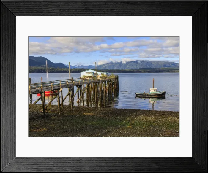 Framed Print : Alert Bay, boats, old dock building and jetty on piles, Vancouver Island, Inside Passage Framed Print : Alert Bay, boats, old dock building and jetty on piles, Vancouver Island, Inside Passage