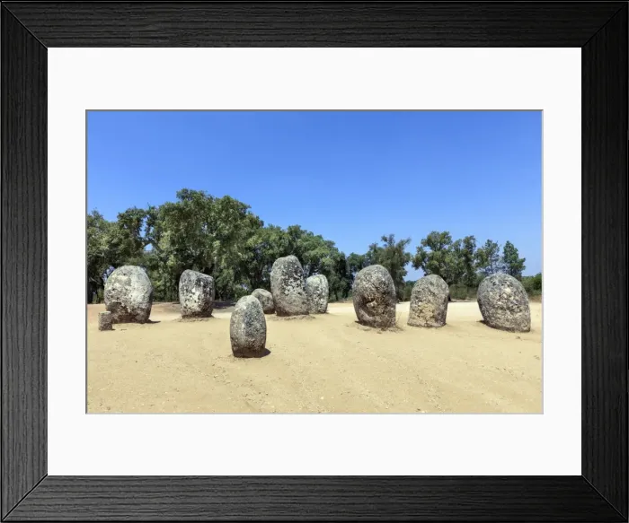 Framed Print : The Cromlech of the Almendres megalithic stone circle near Evora, Alentejo, Portugal Framed Print : The Cromlech of the Almendres megalithic stone circle near Evora, Alentejo, Portugal