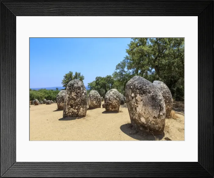 Framed Print : The Cromlech of the Almendres megalithic stone circle near Evora, Alentejo, Portugal Framed Print : The Cromlech of the Almendres megalithic stone circle near Evora, Alentejo, Portugal