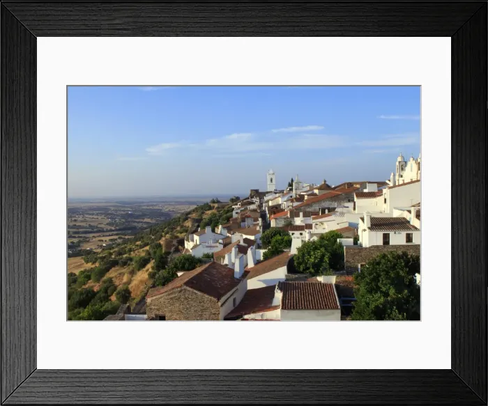 Framed Print : View of the medieval fortified village of Monsaraz, Alentejo, Portugal, Europe Framed Print : View of the medieval fortified village of Monsaraz, Alentejo, Portugal, Europe