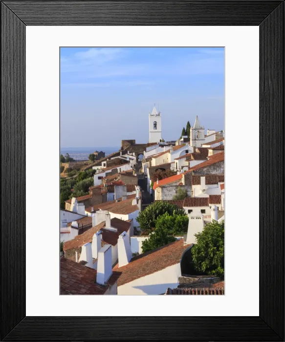 Framed Print : View of the medieval fortified village of Monsaraz, Alentejo, Portugal, Europe Framed Print : View of the medieval fortified village of Monsaraz, Alentejo, Portugal, Europe
