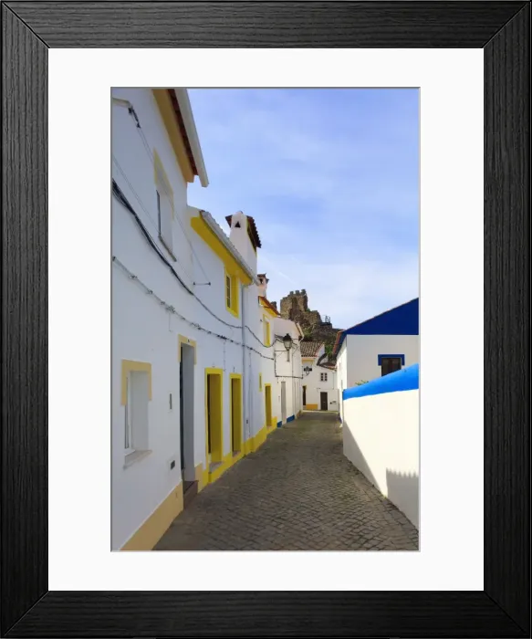 Framed Print : Streets in Alegrete, a dramatic Portuguese medieval hill-top village near Portalegre Framed Print : Streets in Alegrete, a dramatic Portuguese medieval hill-top village near Portalegre