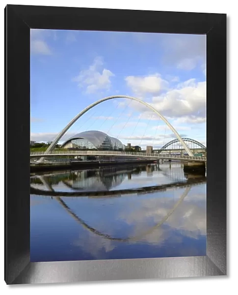 The Millennium Bridge, Tyne Bridge and Sage Gateshead Arts Centre, Gateshead, Newcastle-upon-Tyne