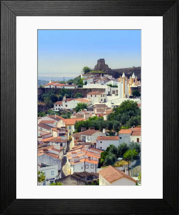 Framed Print : Alegrete, a dramatic Portuguese medieval hill-top village near Portalegre in