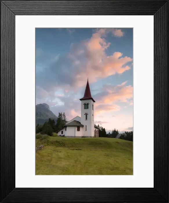 Framed Print : Clouds at sunset on Chiesa Bianca, Maloja, Bregaglia Valley, Engadine, Canton of Graubunden