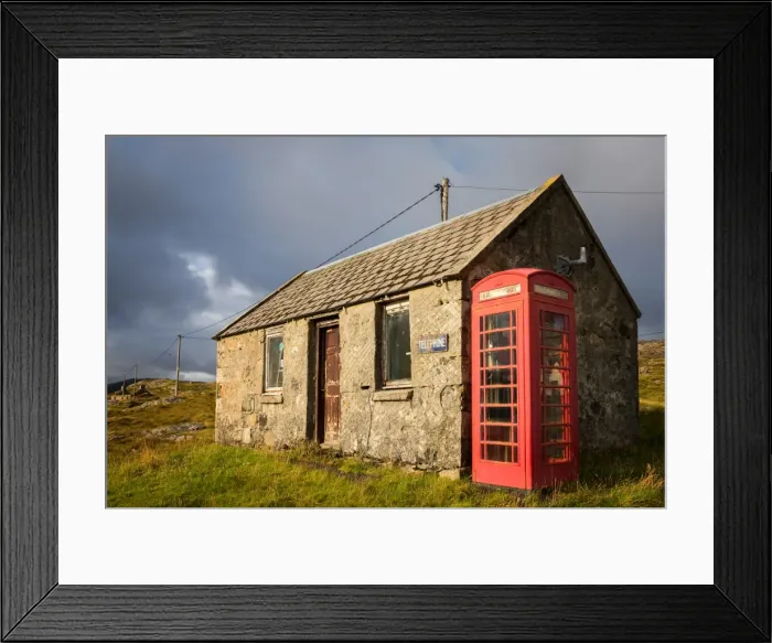 Framed Print : Telephone box, Isle of Harris, Outer Hebrides, Scotland, United Kingdom, Europe Framed Print : Telephone box, Isle of Harris, Outer Hebrides, Scotland, United Kingdom, Europe