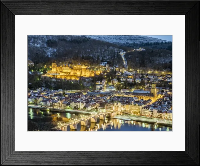Framed Print : Altstadt (Old Town) on the Neckar River at dusk, Heidelberg, Baden-Wurttemberg, Germany Framed Print : Altstadt (Old Town) on the Neckar River at dusk, Heidelberg, Baden-Wurttemberg, Germany