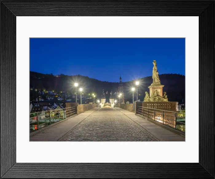 Framed Print : Alte Brucke (Old Bridge) in the Altstadt (Old Town) at dusk, Heidelberg, Baden-Wurttemberg Framed Print : Alte Brucke (Old Bridge) in the Altstadt (Old Town) at dusk, Heidelberg, Baden-Wurttemberg