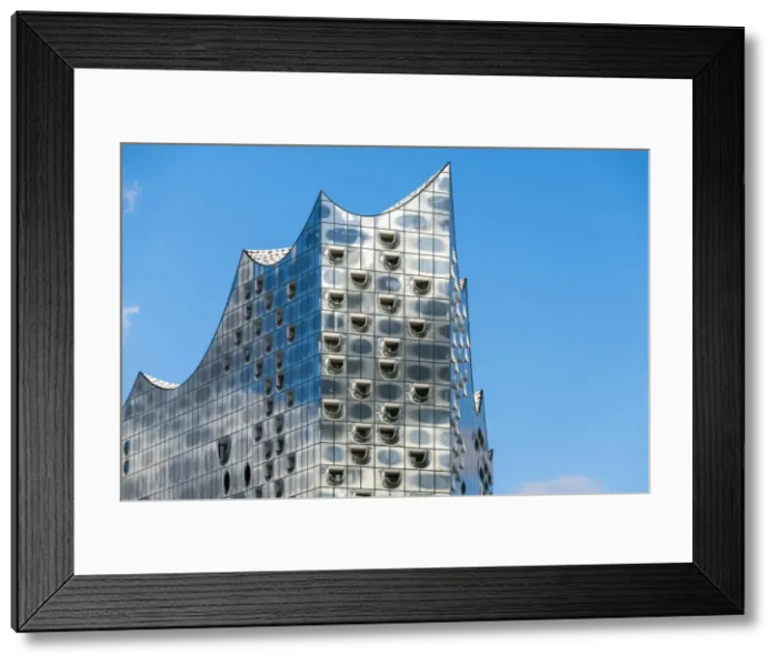 Framed Print : Glass facade of the Elbphilharmonie (Elbe Philharmonic Hall) concert hall on Framed Print : Glass facade of the Elbphilharmonie (Elbe Philharmonic Hall) concert hall on
